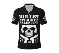 Men's My Valentine Rock Band Bullet Shirts Business Casual Style Poloshirt Short-Sleeved Shirt with Polo Collar Muticolor 3XL