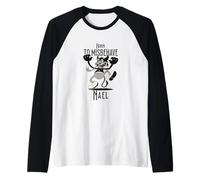 Mens NAEL - Cool Boy Name with Cute Devil - Born to Misbehave Raglan Baseball Tee