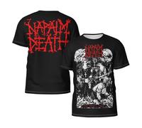 Men's Napalm Grindcore Band Death Printed Crewneck Shirt Classic and Versatile Tops Comfortable and Breathable Shirt Multicolor M