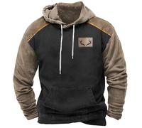 Men's Native Indian Deer Hunting Printed Hoodies Camouflage Forest Sweatshirt Long Sleeve Pullover Jacket