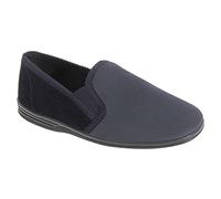 Zedzzz Lewis Slippers Men's | Slip On Shoes | Navy Blue / Grey | UK Size 6