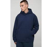 Mens Navy Basic Oversized Over the Head Hoodie, Navy L