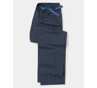 Men's Navy Blue Cotton Check Lounge Pants - Size: Medium - Savile Row Company