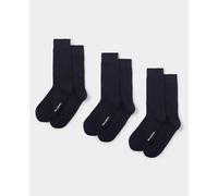 Men's Navy Cotton Rich Socks Three Pack - Size: 6-8 - Savile Row Company