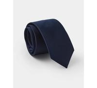 Men's Navy Fine Twill Skinny Silk Tie - Savile Row Company