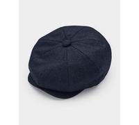 Men's Navy Melton Wool Baker Boy Cap - Size: Large - Savile Row Company