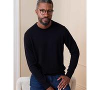 Men's Navy Merino Wool Crew Neck Jumper - Size: Medium - Savile Row Company