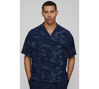 Mens Navy Oversized Boxy Palm Revere Polo, Navy M