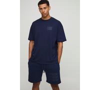 Mens Navy Oversized Man T-Shirt & Short Set, Navy S