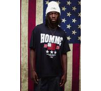 Mens Navy Oversized Man USA Flag Printed T-Shirt, Navy XS
