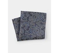 THE SAVILE ROW COMPANY LONDON Men's Silk Pocket Square Handkerchief - Navy Pale Blue Paisley