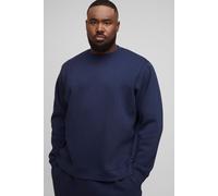 Mens Navy Plus Basic Regular Fit Crew Neck Sweatshirt, Navy 5XL