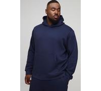 Mens Navy Plus Basic Regular Fit Over the Head Hoodie, Navy 5XL