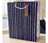 Men's Navy Rope Gift Bag | Large 25.6cm Wide x 32cm Tall x 12.5cm Deep | Premium Gift Bag for Men | Printed on the Inside | Designed in the UK | Sustainably Sourced & Recyclable