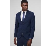 Mens Navy Slim Single Breasted Suit Jacket, Navy 44