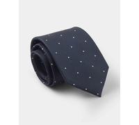 Men's Navy Spot Silk Tie - Savile Row Company
