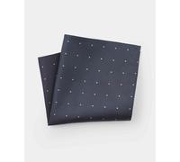 THE SAVILE ROW COMPANY LONDON Men's Silk Pocket Square Handkerchief - Navy White Spotted