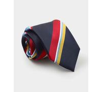Men's Navy Variegated Stripe Silk Tie - Savile Row Company