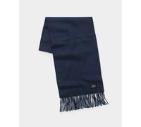 Men's Navy Virgin Wool Fringed Scarf - Savile Row Company