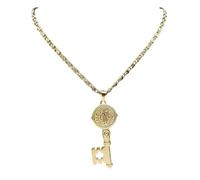 Men's necklace Catholicism Saint Benedict Key of Life Pendant Necklace for Women Men Hip Hop San Benito Medal Necklaces Jewelry gift