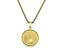 Men's necklace Catholicism Virgin Mary Heart Pendant Necklace for Women Men Gold Silver Color Chain Necklaces Jewelry gift