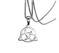 men's necklace，Classic Trinity Knot Celtic Knot Pendant Necklace Fashionable Lucky Irish Witch Knot Amulet Jewelry Unisex