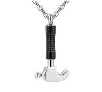 men's necklace Cremation Jewelry for Ashes Stainless Steel Hammer Cremation Pendant Locket Keepsake Urn Ashes Memorial Jewelry for Man/Women