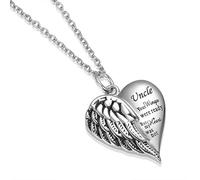 men's necklace Custom Cremation Jewelry for Ashes Engraved Her Wings Were Finished, But My Heart Was Not Heart Urn Necklace Memorial Pendant