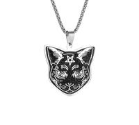 mens necklace Exquisite Five-Pointed Star Cat Animal Pendant Necklace for Men and Women Religious Punk Trendy Cool Jewelry teachers gifts