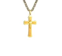 Men's necklace fashion accessories,Chunky 3-layer Cross Necklaces for Men Boys,Bold Byzantine Link Chain Necklace,Gold Silver Color ts,Punk Jewelry