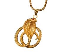 Men's necklace for women，Cobra Red Eye Alloy Men Pendant Necklace Hollow Out ve Python Men Metal Pendants Neck Chian Jewelry Accessory