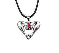 Men's necklace for women，Female genital shape ancient silver personalized life source jewelry necklace adjustable peach heart pendant necklace