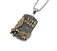 Men's necklace for women，Personalized Hip-hop Versatile Trendsetter with Diamond Flying Eagle Military Brand Male Pendant Necklace