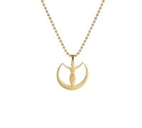 Men's necklace for women，Sacred Moon Goddess Pendant Necklaces Gold Silver Black Color Beads Chain Jewelry for Women Men
