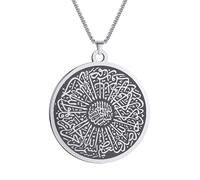 men's necklace Handmade Sure Ikhlas Dua for Evil Look Double Sided Men Necklace Stainless Steel Ethnic Jewelry Women Necklace