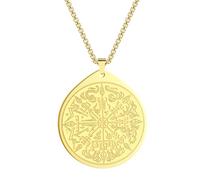 Men's necklace jewelry Viking Vegvisir Compass Pendant Necklace for Men Boys the Witcher Medallion Charm Chain Hip Hop Jewelry Gift for Her Stainless Steel Pendant