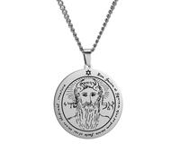 men's necklace Key of Solomon First Third Pentacle Of The Moon Mercury Sun Stainless Steel Necklaces for Men Amulet Jewelry