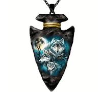 "Men's Necklace Norse Viking Nordic Wolf Head Pendant, Fashion Christian Holy Gothic Punk Wolf Necklace Chain, Retro Animal Wolf Totem Amulet Vintage Animal Jewelry Halloween Christmas Gifts for Men