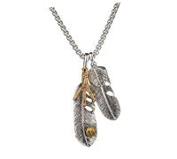 Men's Necklace, Pendants Necklace For Men Sweater Necklace Retro Birthday Necklace For Men Eagle Pendant Necklace Antique Leaf Pendant Necklace Silver