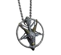 men's necklace Satanic Goat Upside Down Pentacle Pendant Necklace Pointing Down Pentagram Jewelry