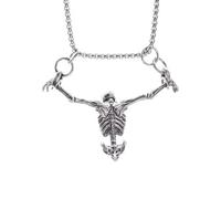 men's necklace Silver Color Upper Body Skull Pendant Men's Biker Punk Necklace Gothic Alternative Casual Jewelry