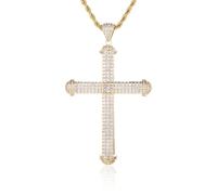 mens necklace silver cross necklace personalised Hip Hop 3a cz Stone Paved Bling Iced Large Cross Pendant Necklaces for Men Rapper Jewelry Gold Silver Color the gift