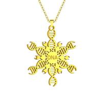 men's necklace Snowflake Ornament Cleverly Aligned DNA Strands in Snowflake Pendant Necklace for Men and Women