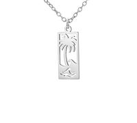 Men's necklace Square Palm Tree Pendant Necklace Summer Beach Wave Necklaces Women Men Fashion Vacation Jewelry Gifts gift