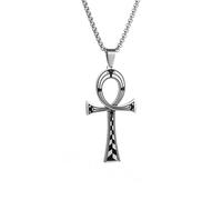 men's necklace Stainless Steel Ancient Egyptian Cross Life Key Necklace Retro Amulet Pharaoh Patron Saint Jewelry Men