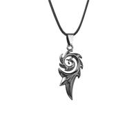 Men's Necklace Stainless Steel Black Dragon Flame Pendant Necklace Black Color Leather Chain Choker Necklace Punk Jewelry