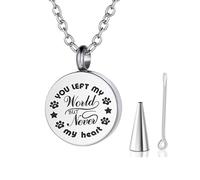 men's necklace Stainless Steel Pets Cremation Urn Necklaces for Ashes Round Memorial Keepsake for Pets Ashes Urn Jewelry