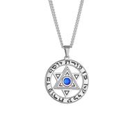 men's necklace Star of David Crystal Pendant Necklace for Men Women Hebrew Talisman Amulet Supernature Stainless Steel Jewish Jewelry