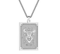 men's necklace Taurus Pendant Necklace Zodiac Necklace Twelve Constellations Stainless Steel for Men and Women
