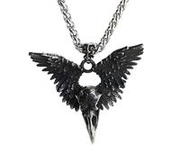 mens necklace Unique Skull Crow With Black Wings Necklace Men Women Raven Animal Pendant Retro Dark Punk Jewelry teachers gifts